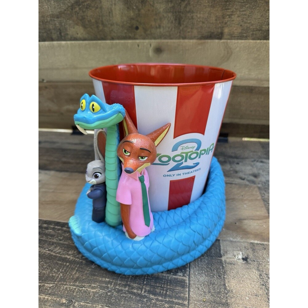 Golden Link Disney Zootopia 2 Popcorn Bucket Red White 3D Character Base